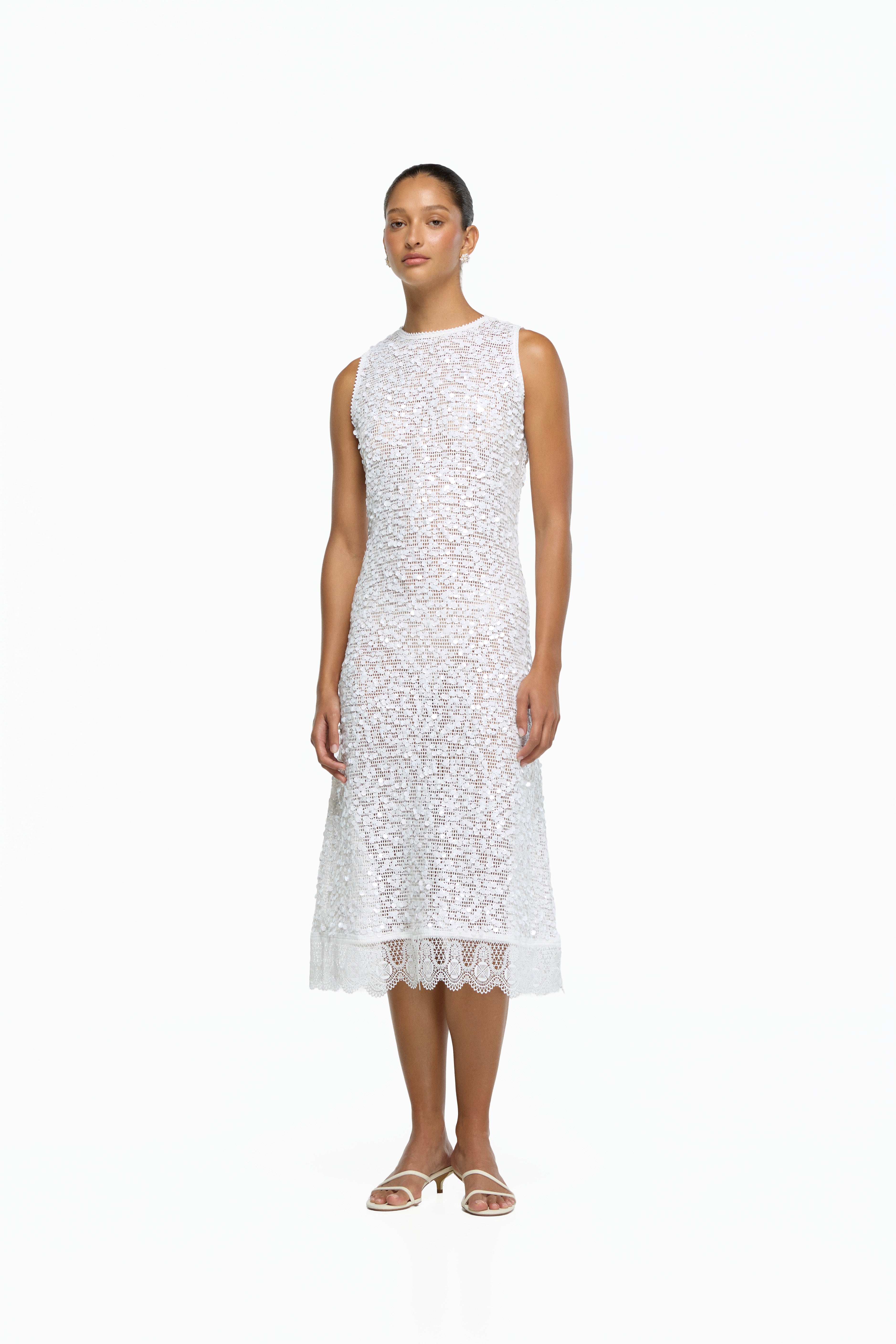 JULIA MIDI DRESS WHITE