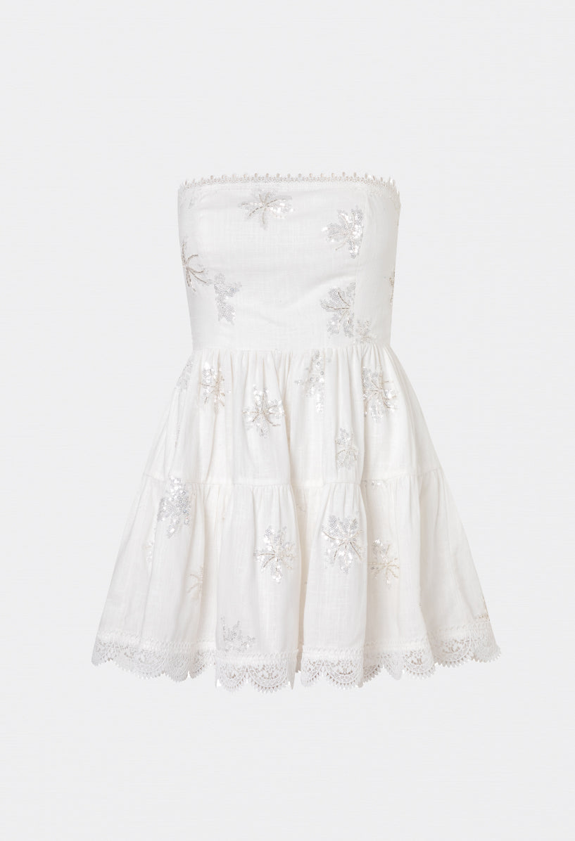 STARDUST MINI DRESS WHITE