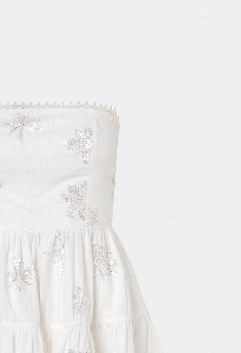 STARDUST MINI DRESS WHITE