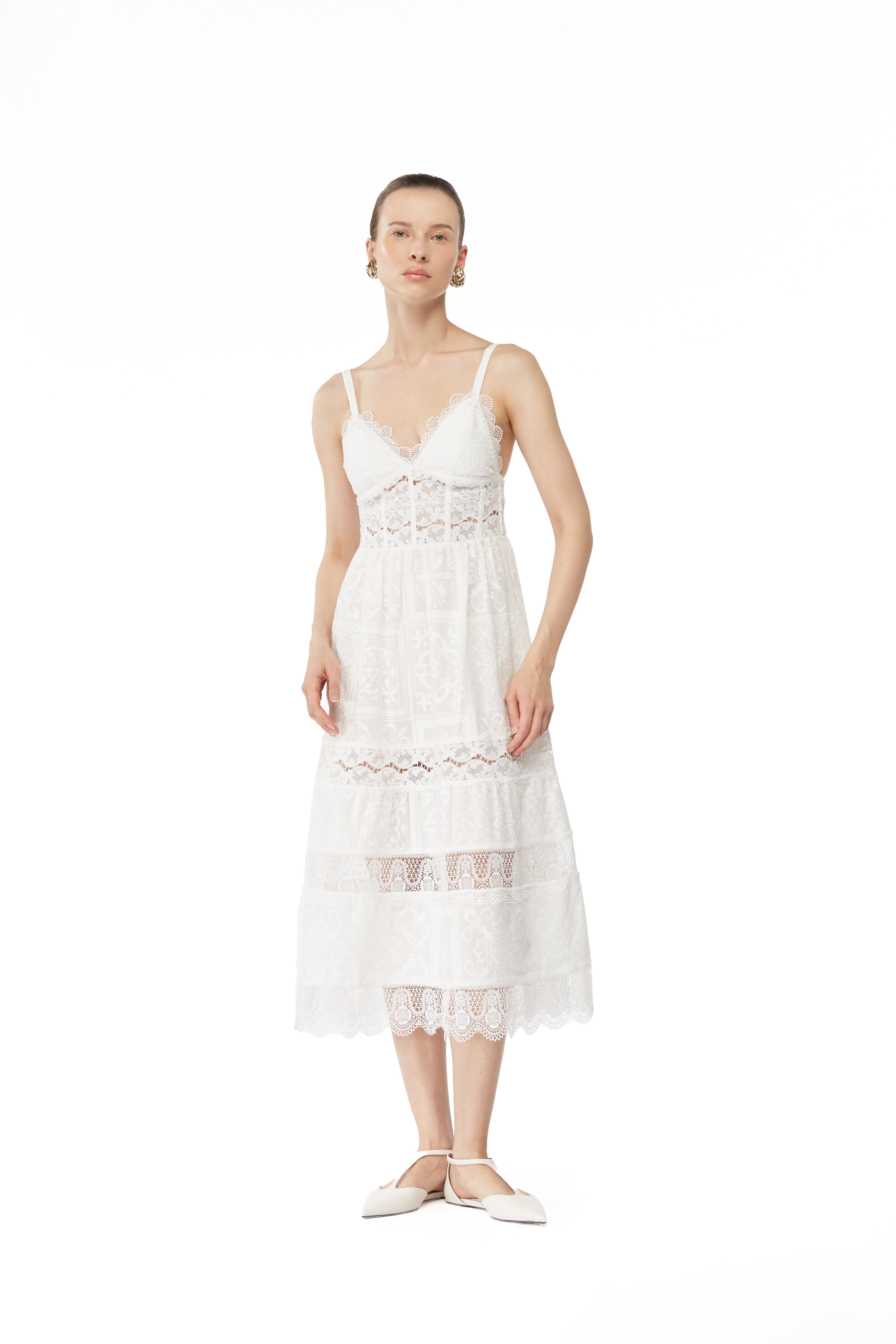 AMARELLE MIDI DRESS WHITE