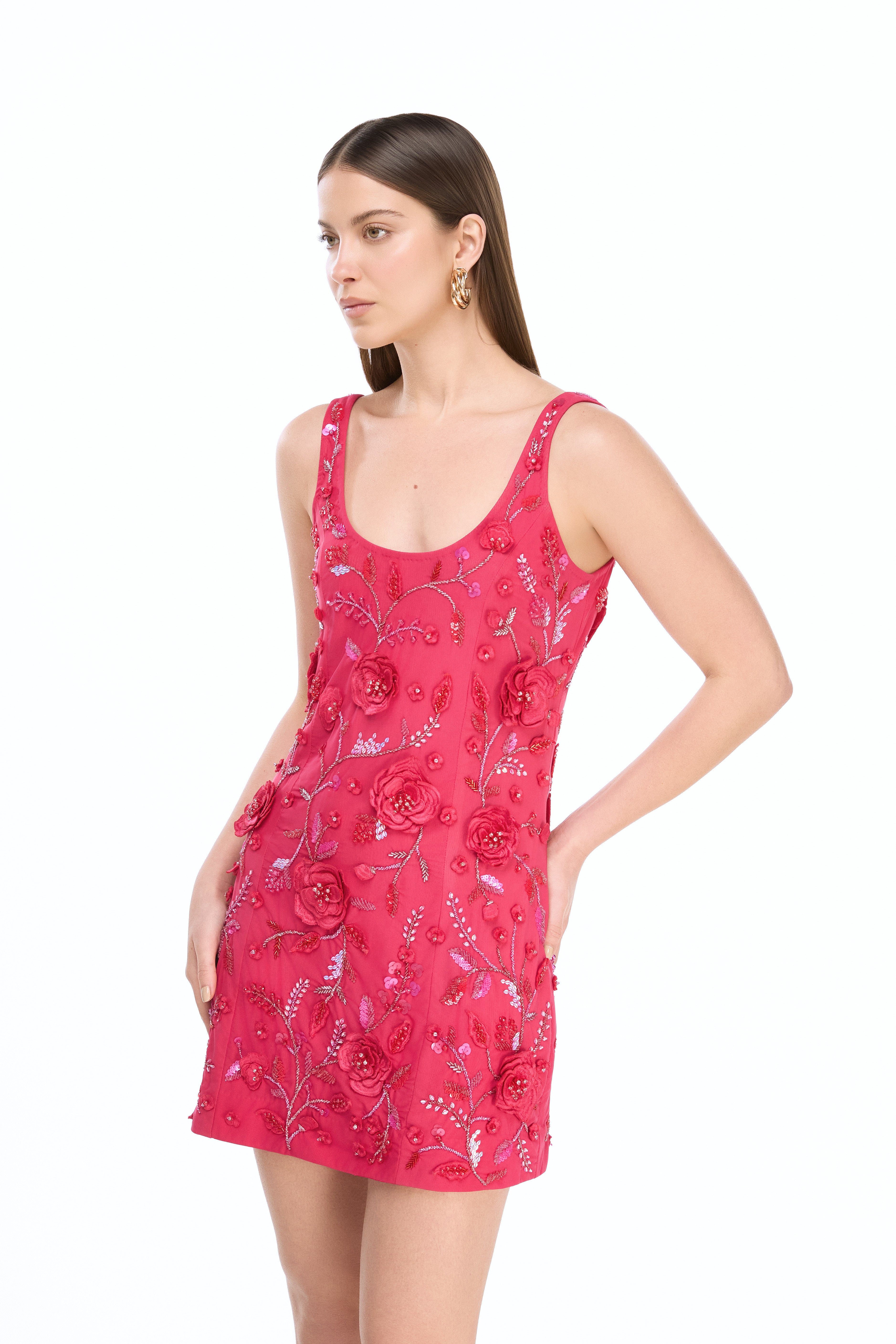 AMBAR MINI DRESS BURGUNDY