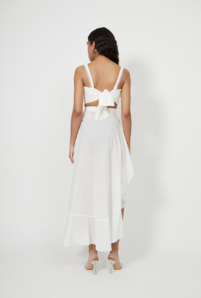 FLAMENCO WRAP SKIRT WHITE