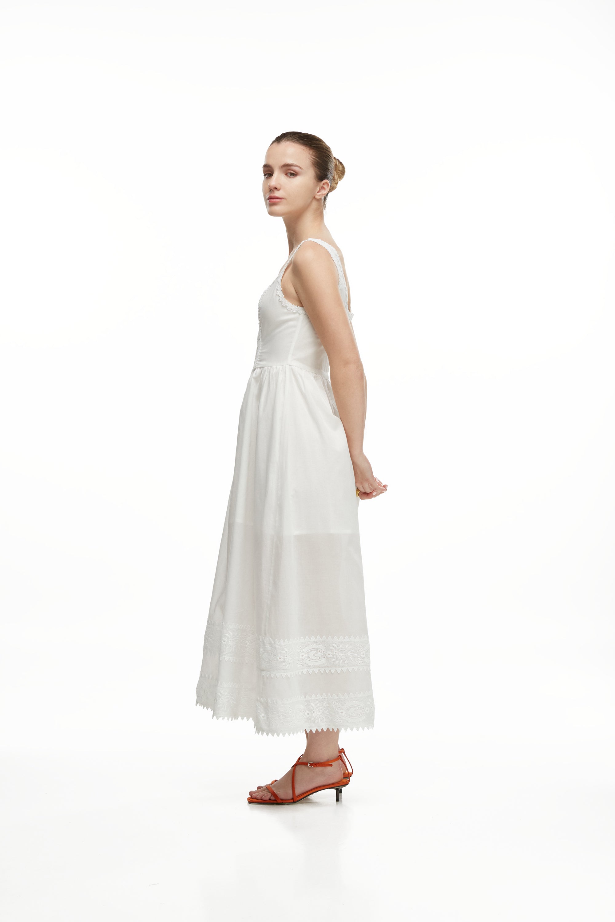 ALBA MIDI DRESS WHITE