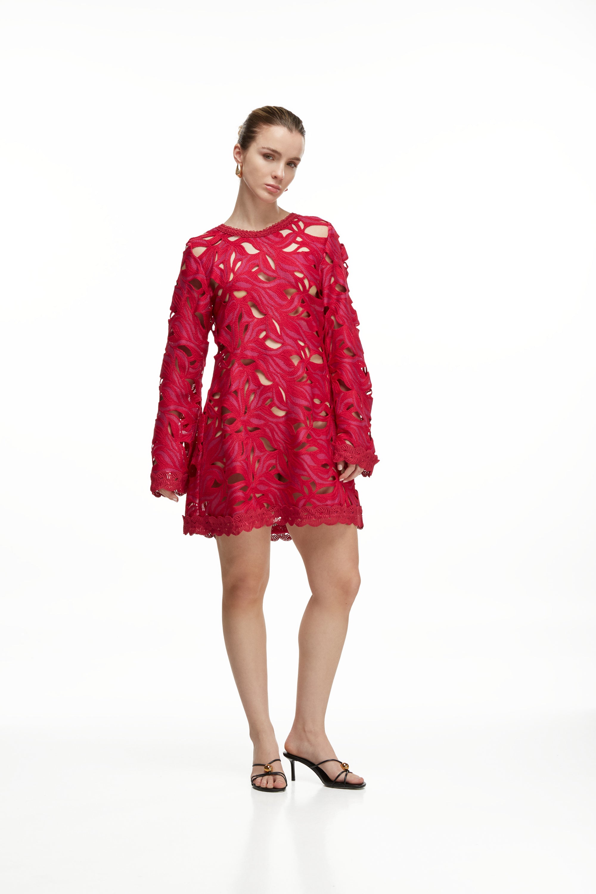SOLSTICIO MINI DRESS BURGUNDY