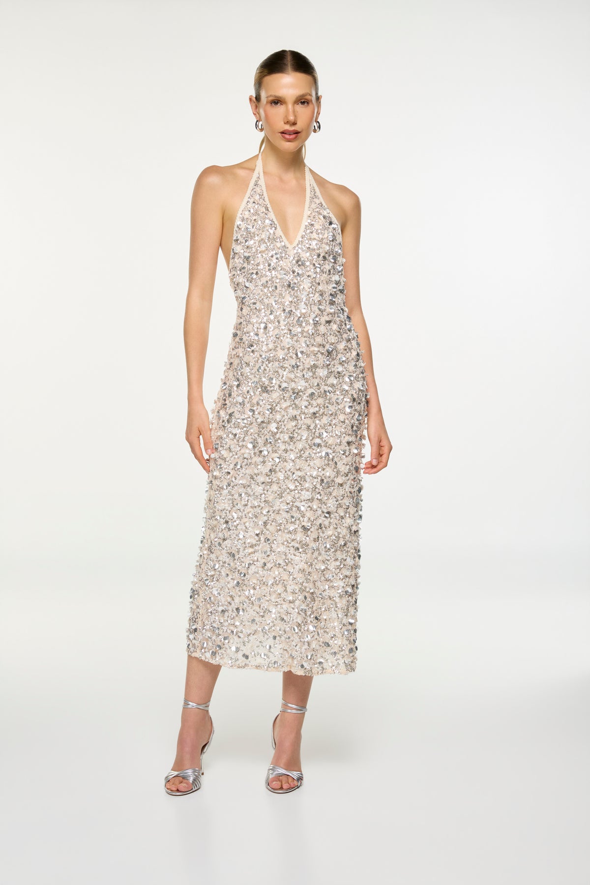 LUCENTE MAXI DRESS SILVER