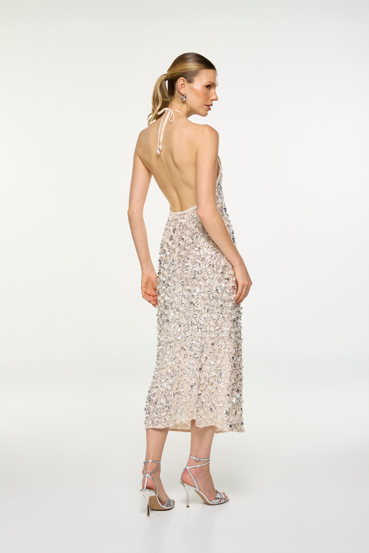 LUCENTE MAXI DRESS SILVER