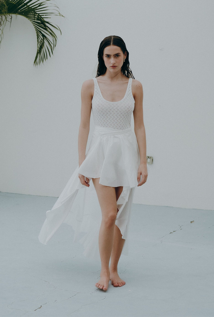 FLAMENCO WRAP SKIRT WHITE