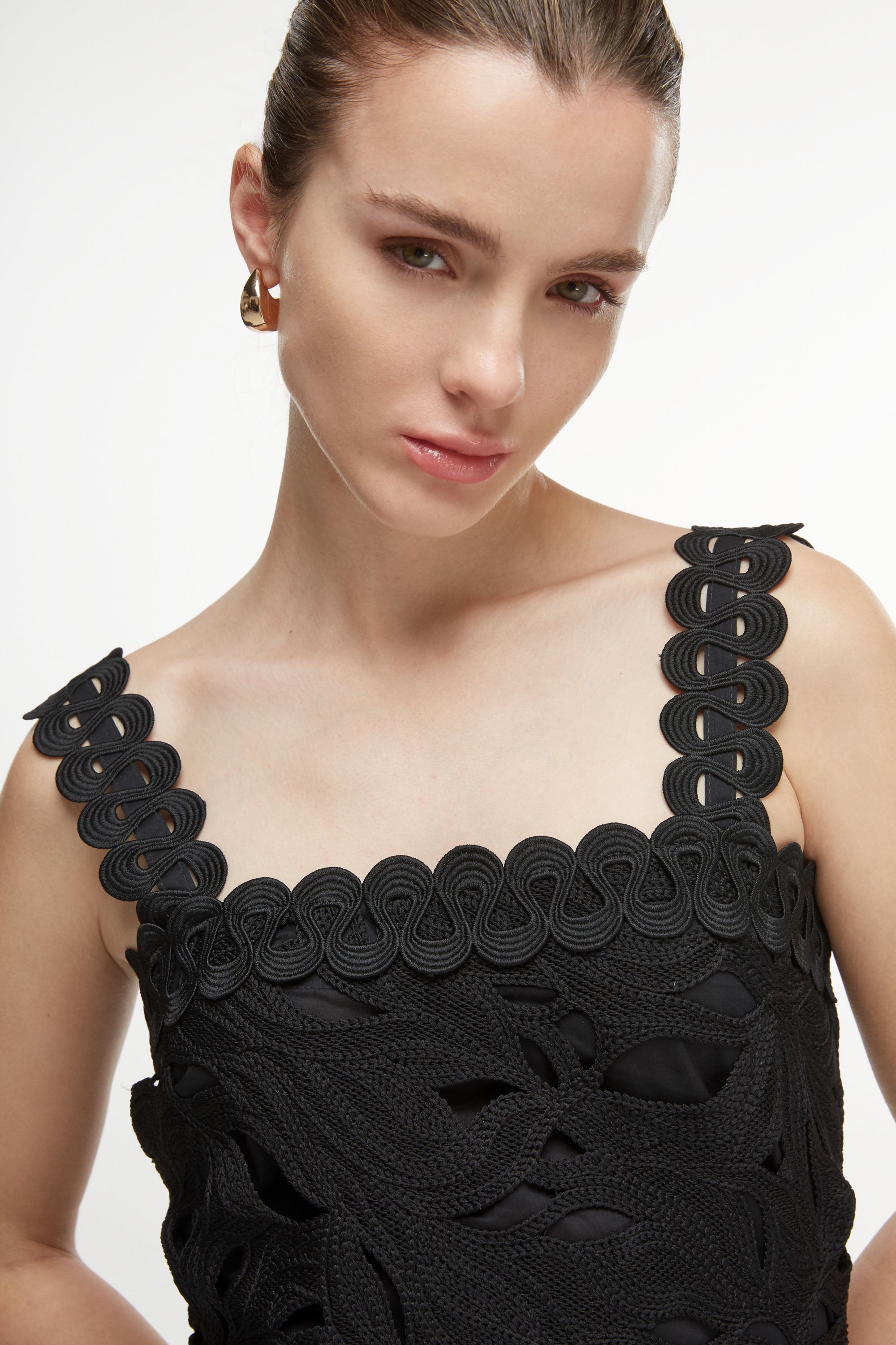 CREPUSCULO MIDI DRESS BLACK