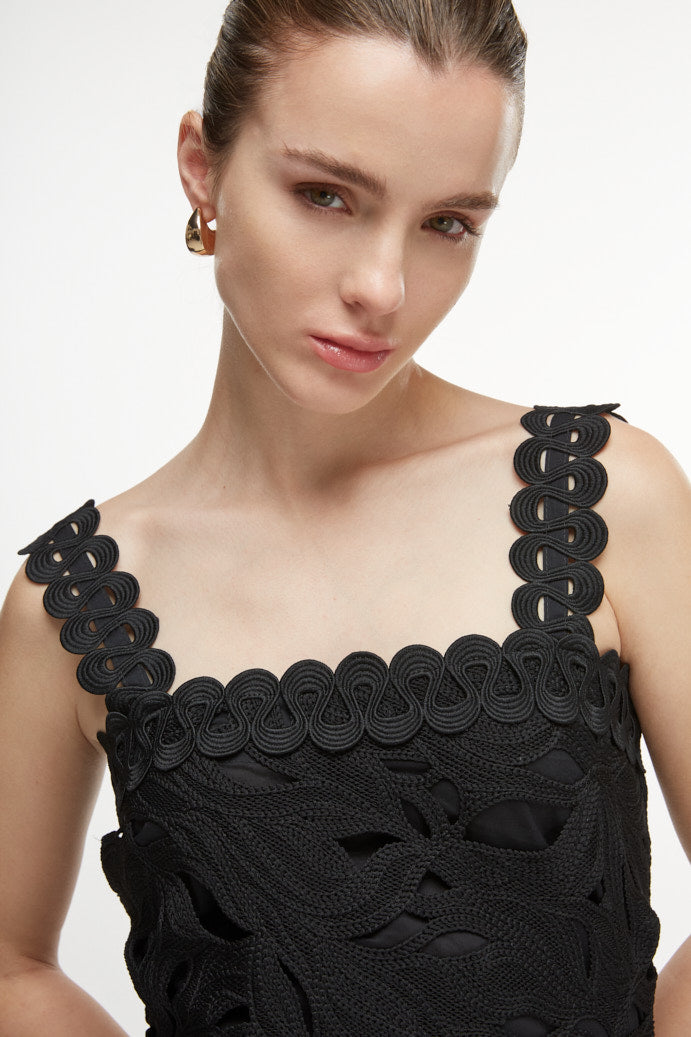 CREPUSCULO MIDI DRESS BLACK