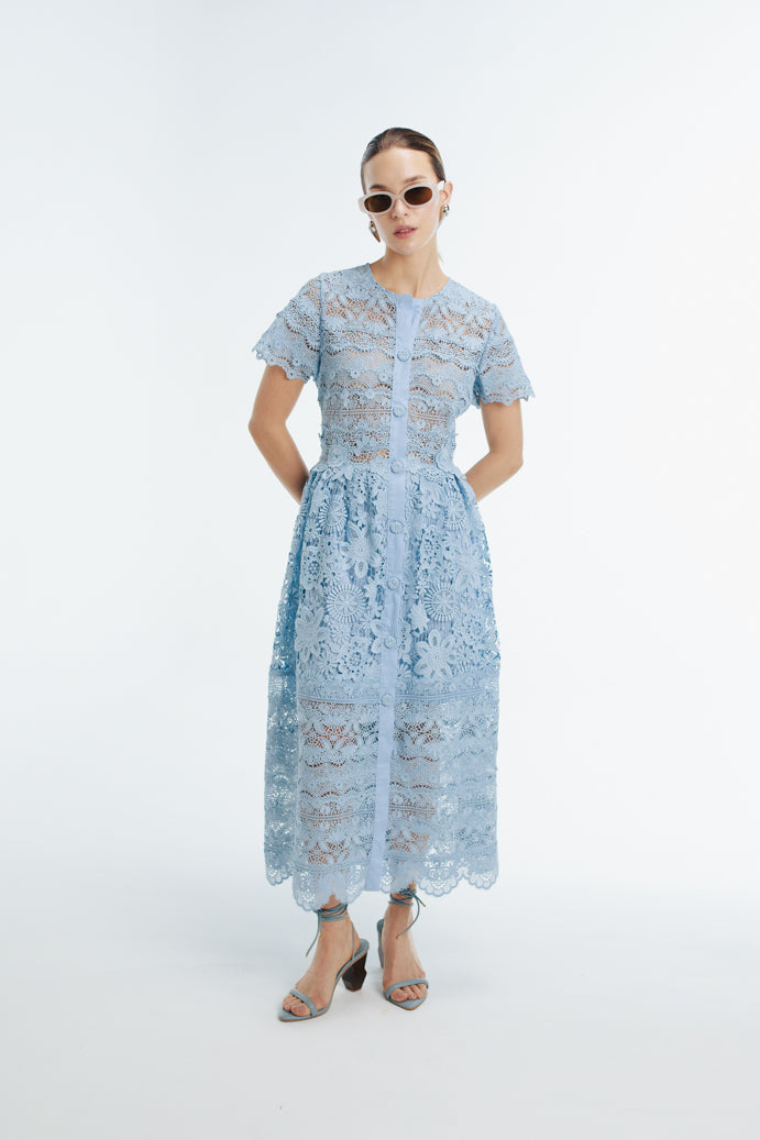 HIBISCUS MIDI DRESS SKY