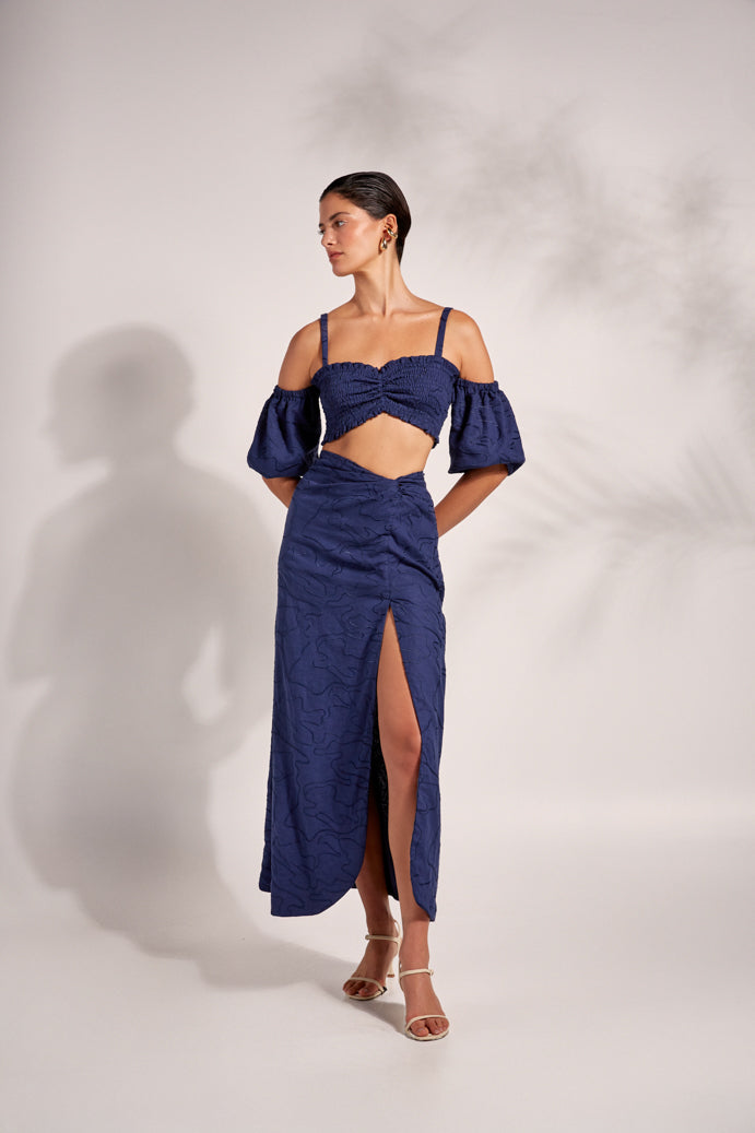 JADE MAXI SKIRT NAVY BLUE