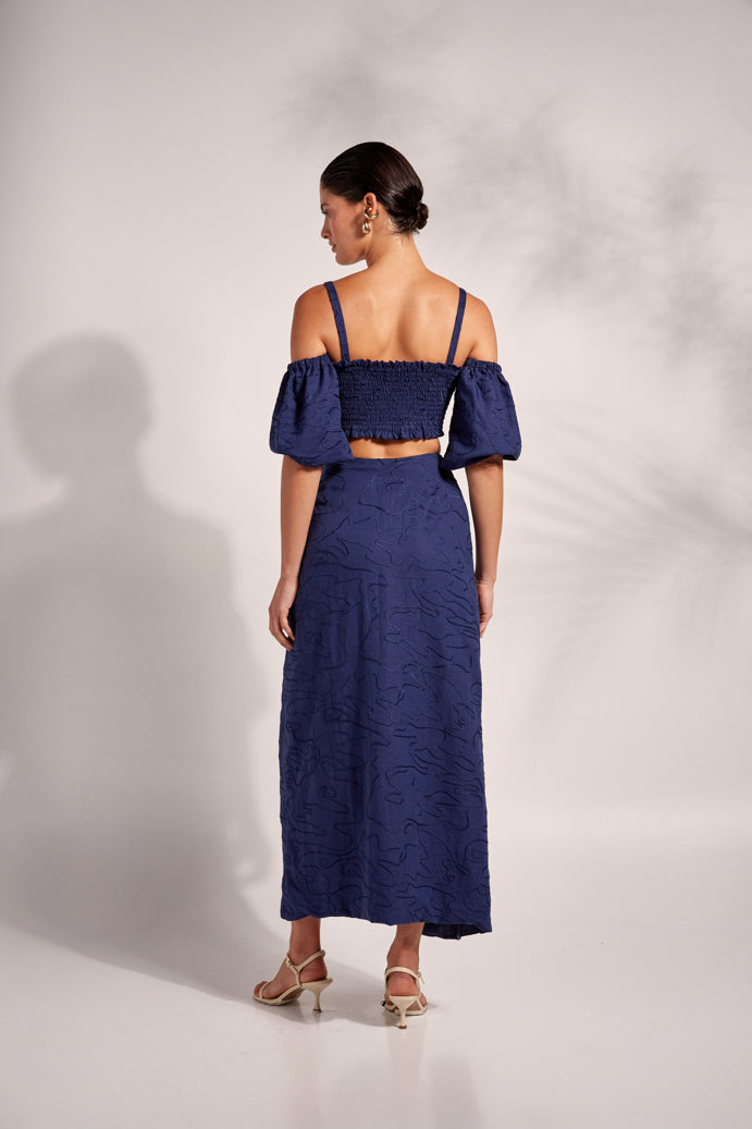 JADE MAXI SKIRT NAVY BLUE