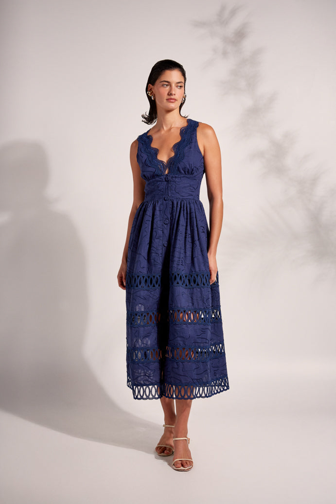 MARE MIDI DRESS NAVY BLUE