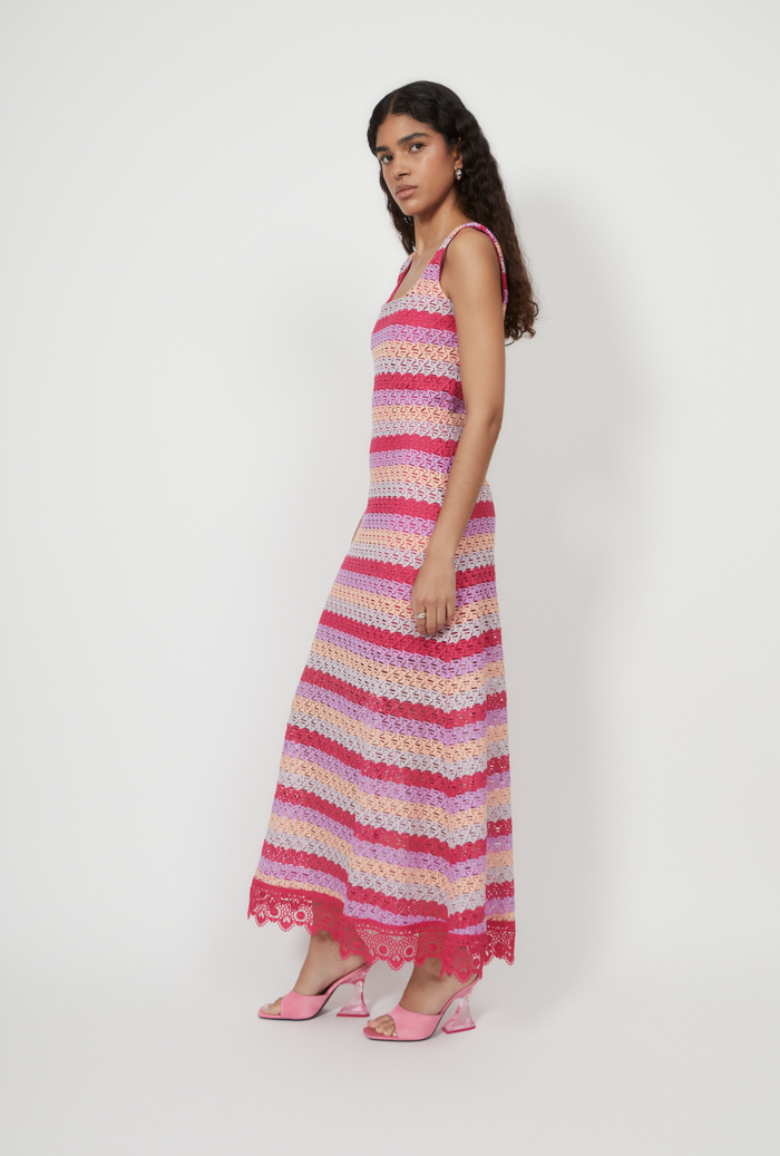PALMARITO MAXI DRESS RASPBERRY