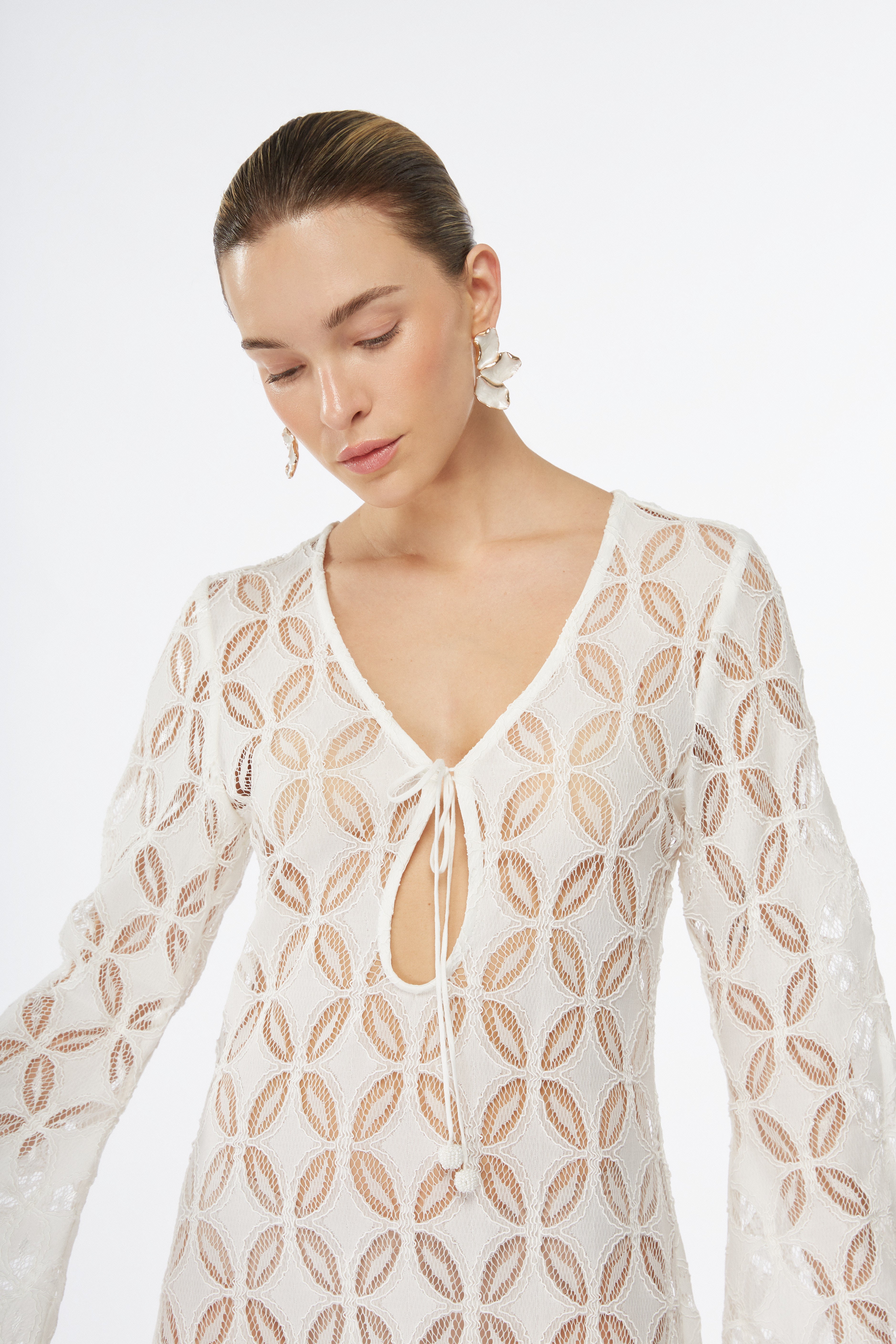 POSITANA TUNIC DRESS WHITE