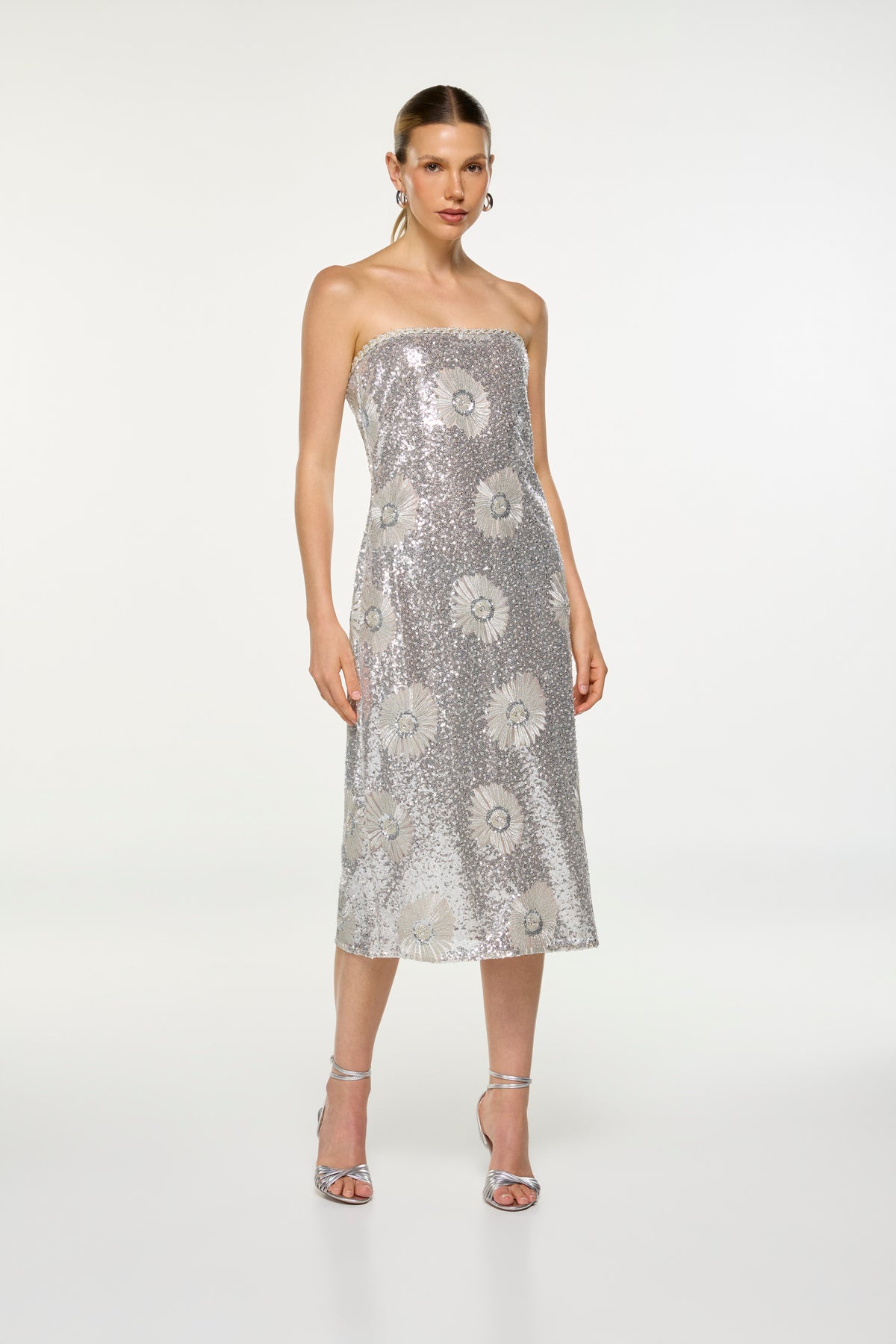 SAPPHIRE MIDI DRESS SILVER
