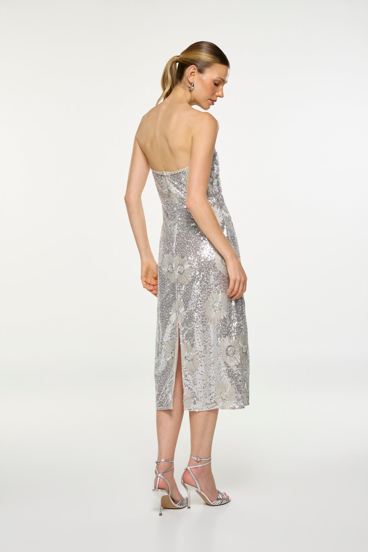 SAPPHIRE MIDI DRESS SILVER