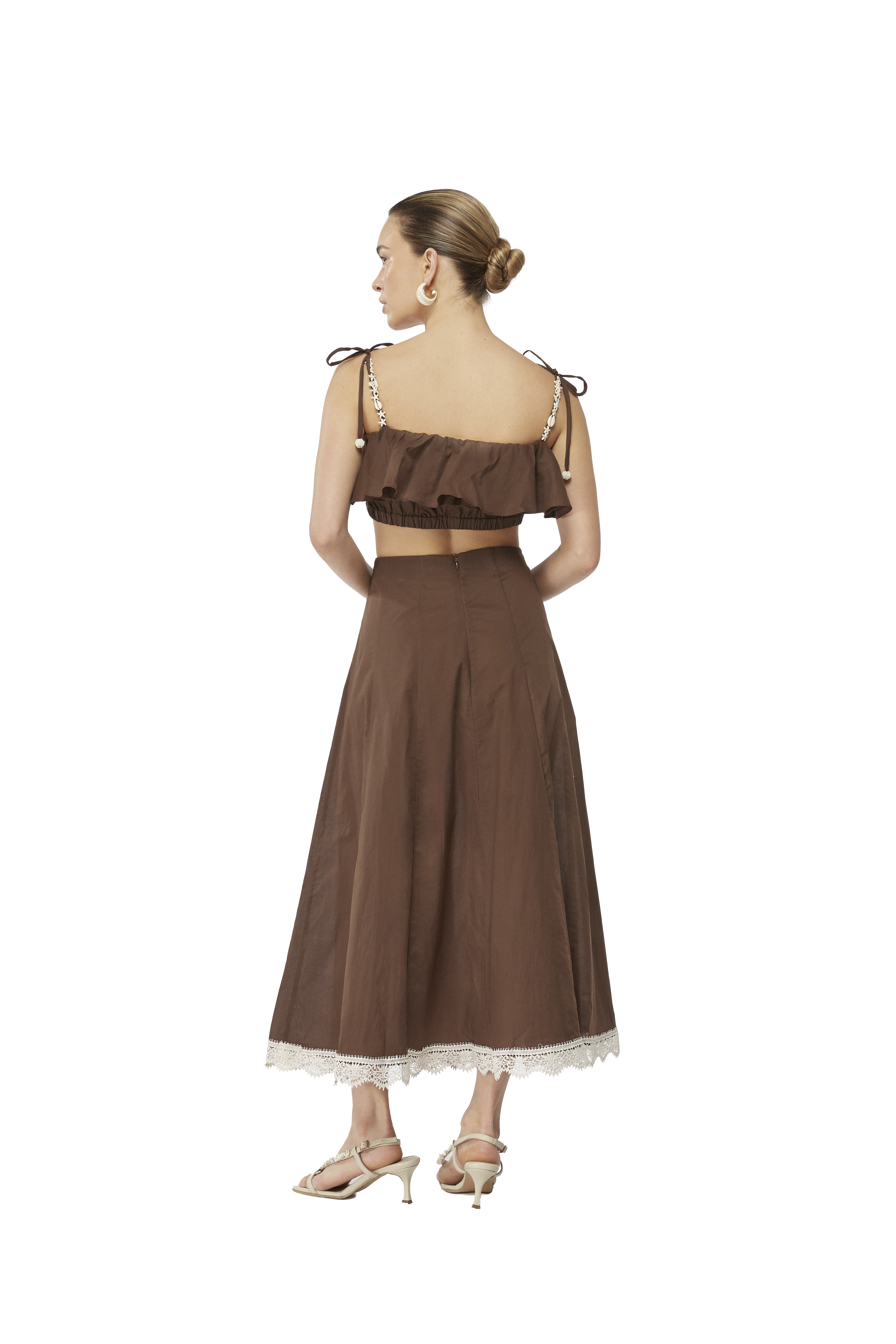 ZAPHYR MIDI SKIRT CHOCOLATE